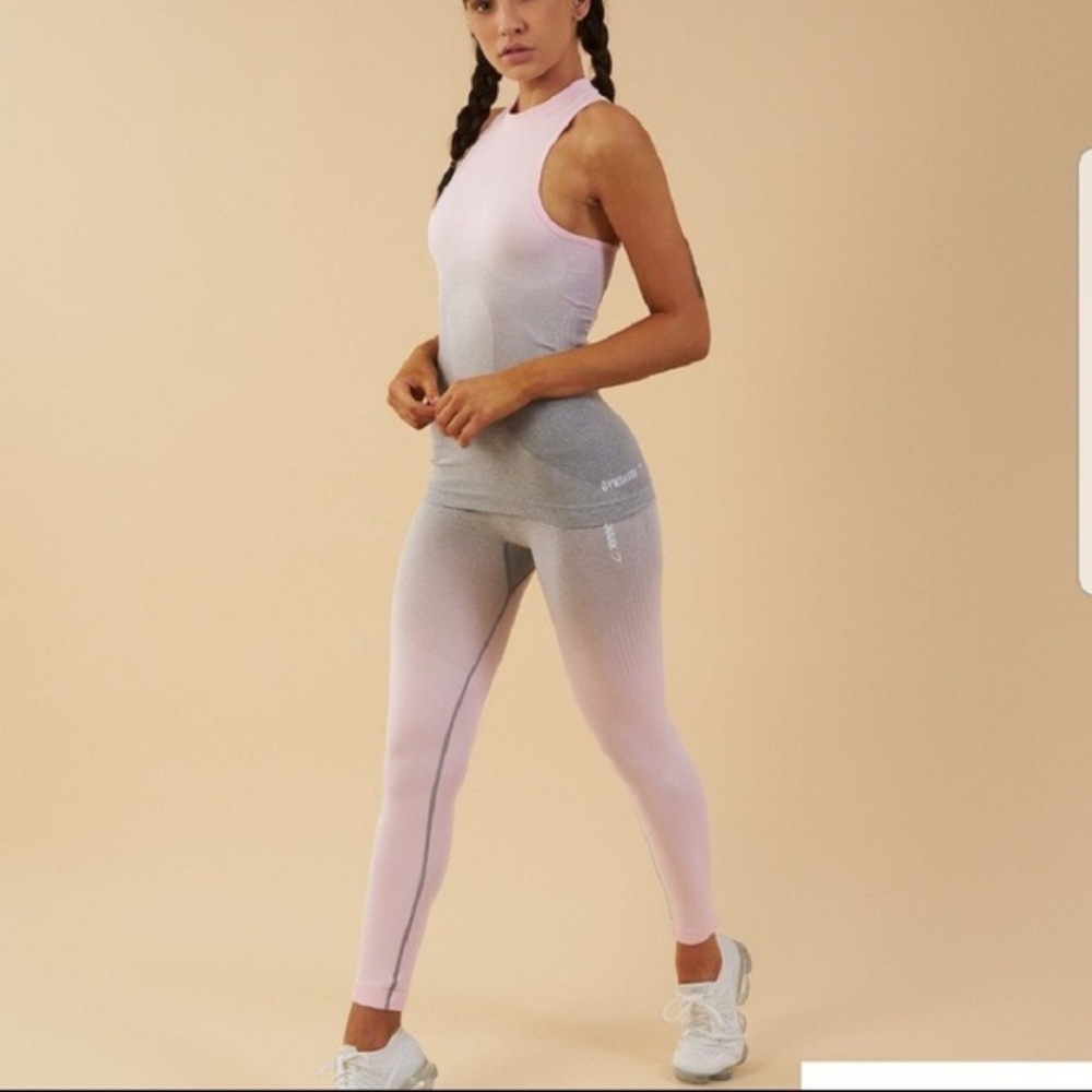 NWT Gymshark ombre seamless vest pink and gray